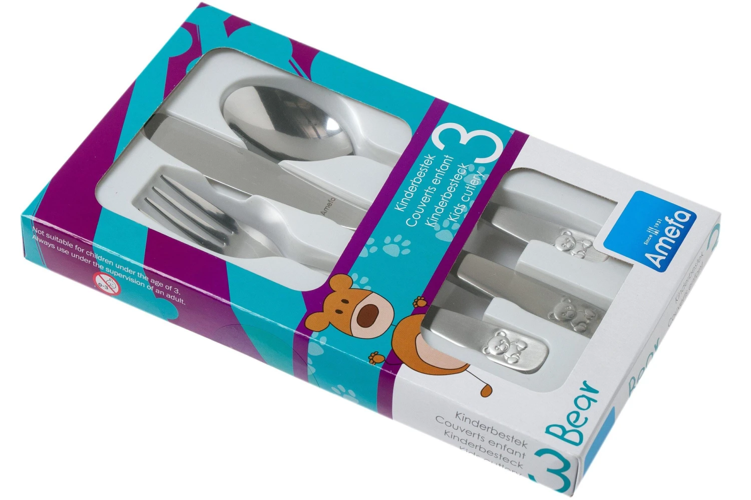 Amefa Bear 0024 Couverts Pour Enfants, 3 Pièces 6 Amefa Bear 0024 Couverts Pour Enfants, 3 Pièces – Image 4