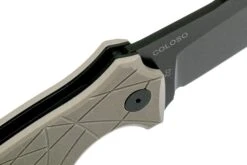 Amare Knives Coloso, Tan G10, Black Blade, Couteau De Poche -Victorinox Boutique AS COL TAN 06 amare knives