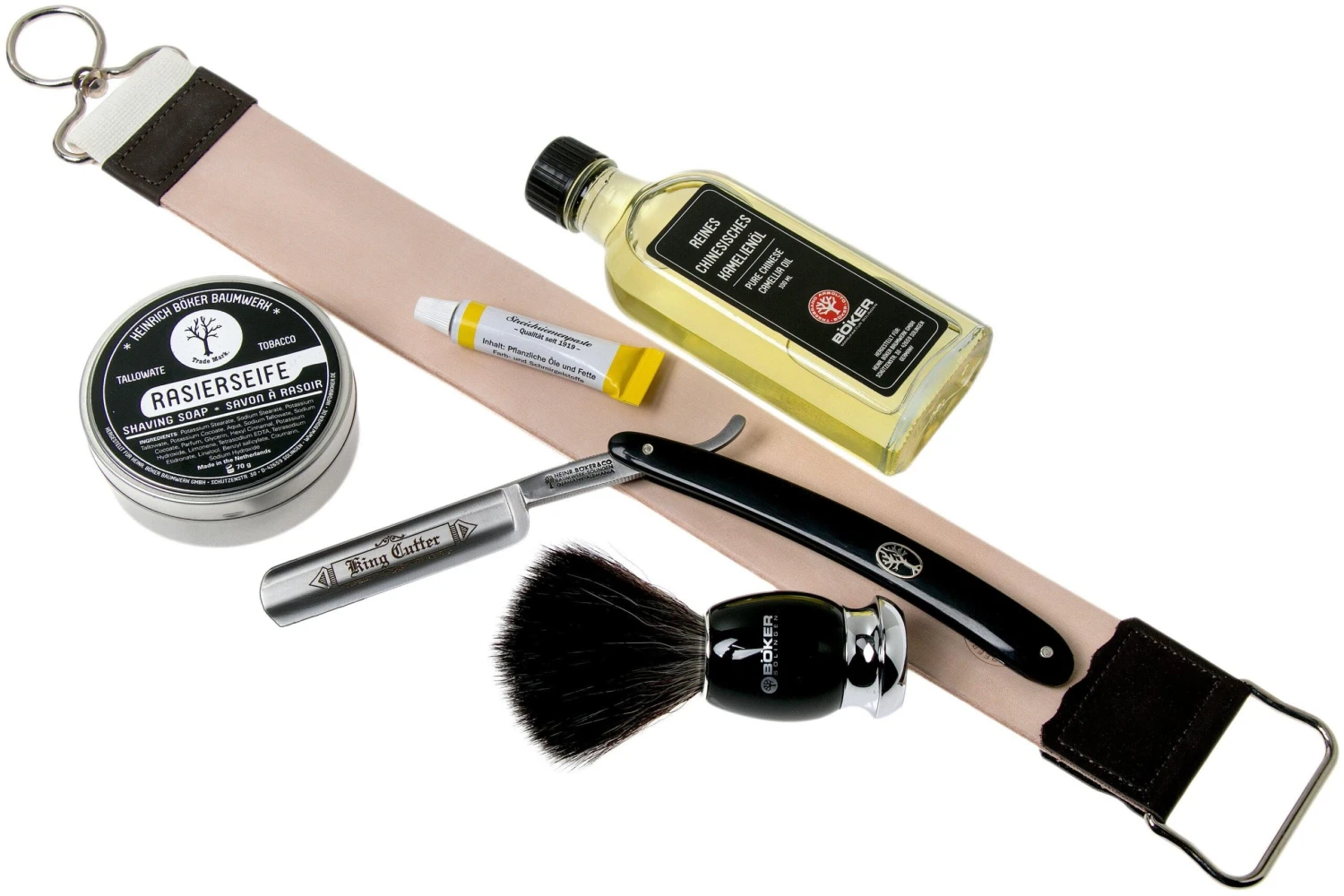 Böker King Cutter Shaving Starter Set 141524SET Set De Rasage Rasoir Coupe-coux 3 Böker King Cutter Shaving Starter Set 141524SET Set De Rasage Rasoir Coupe-coux