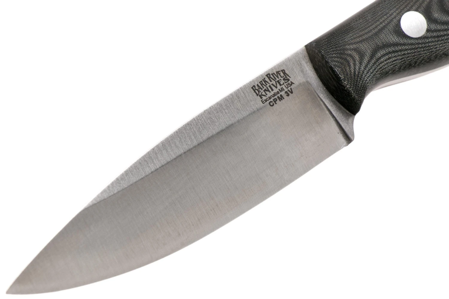 Bark River Mini Aurora CPM 3V, Black Linen Matte Micarta, Hollow Pins 5 Bark River Mini Aurora CPM 3V, Black Linen Matte Micarta, Hollow Pins – Image 3