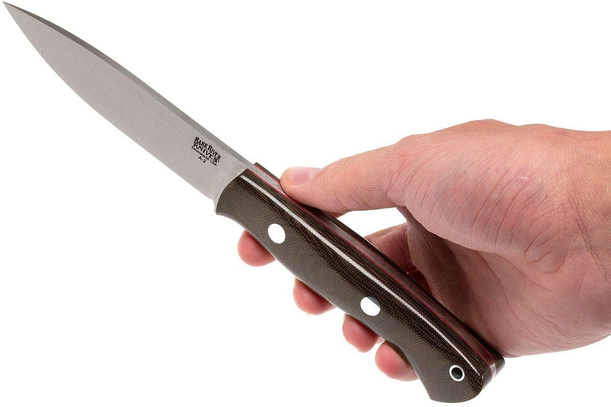 Bark River Aurora LT A2, Green Canvas Micarta, Red Liners 8 Bark River Aurora LT A2, Green Canvas Micarta, Red Liners – Image 6