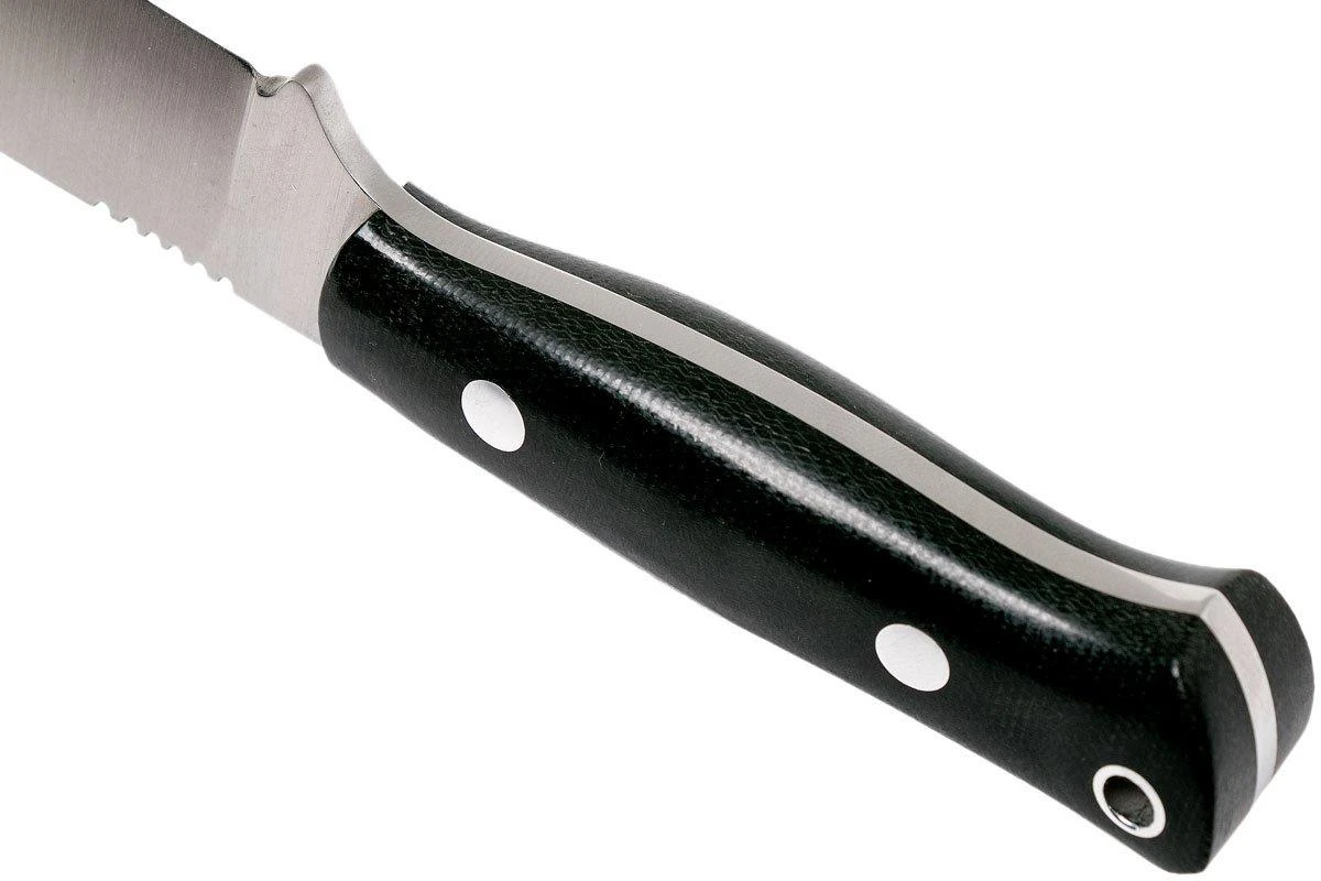 Bark River Bravo Necker II CPM 154CM, Black Canvas Micarta, Brown Sheath 6 Bark River Bravo Necker II CPM 154CM, Black Canvas Micarta, Brown Sheath – Image 4