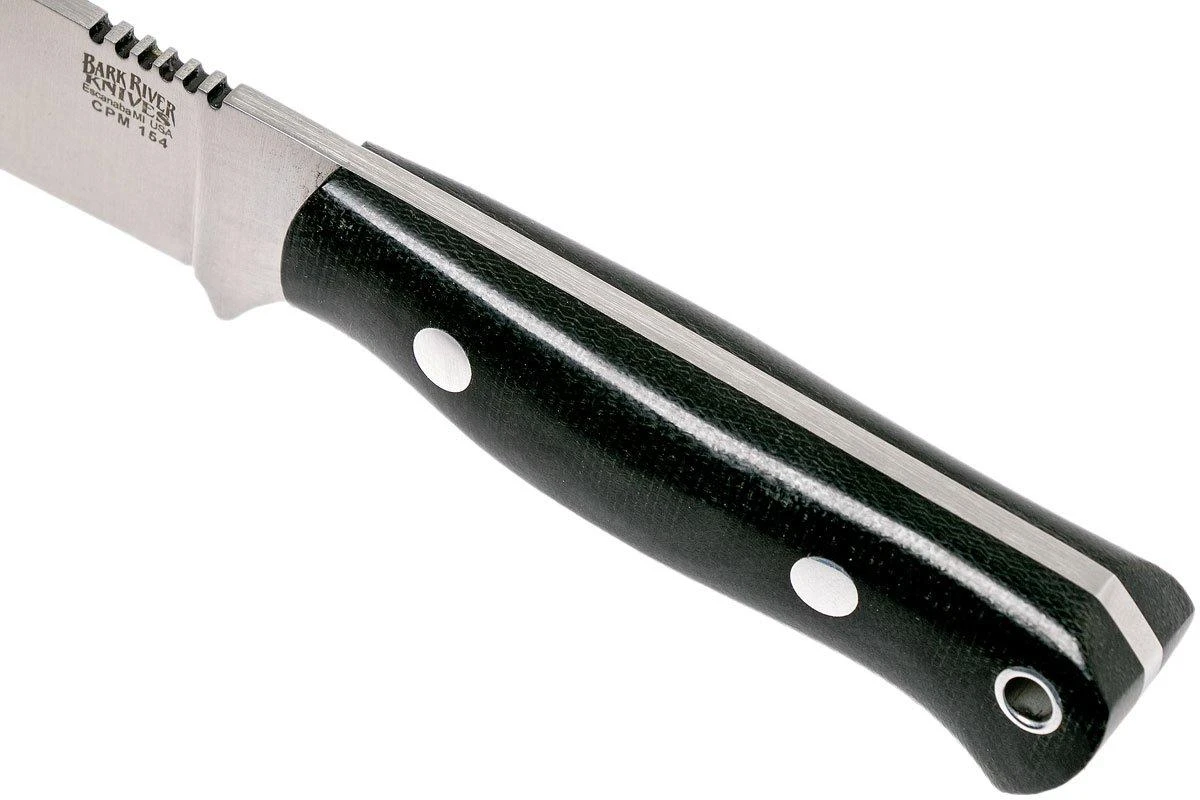 Bark River Bravo Necker II CPM 154CM, Black Canvas Micarta, Brown Sheath 7 Bark River Bravo Necker II CPM 154CM, Black Canvas Micarta, Brown Sheath – Image 5