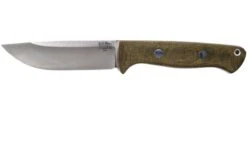 Bark River Bravo 1 A2 Rampless, Green Canvas Micarta, Brown Sheath