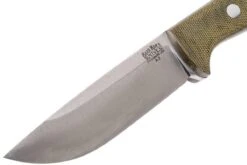 Bark River Bravo 1 A2 Rampless, Green Canvas Micarta, Brown Sheath -Victorinox Boutique BRK07 111GNC RS 03 bark river brk07 111gnc rs 03