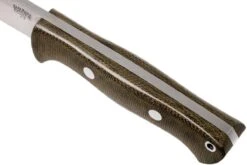 Bark River Bravo 1 A2 Rampless, Green Canvas Micarta, Brown Sheath -Victorinox Boutique BRK07 111GNC RS 05 bark river brk07 111gnc rs 05