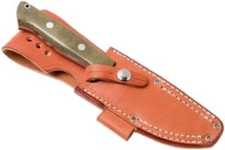 Bark River Bravo 1 A2 Rampless, Green Canvas Micarta, Brown Sheath -Victorinox Boutique BRK07 111GNC RS 07 bark river brk07 111gnc rs 07