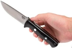 Bark River Bravo 1 CPM 3V, Black Canvas Micarta, Brown Sheath -Victorinox Boutique BRK07 114BRKC 06 bark river brk07 114brkc 06