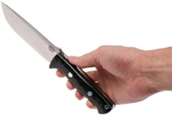 Bark River Bravo 1.2 CPM 3V, Black Canvas Micarta, Brown Sheath -Victorinox Boutique BRK07 123BRKC 07 bark river bravo brk07 123brkc 07