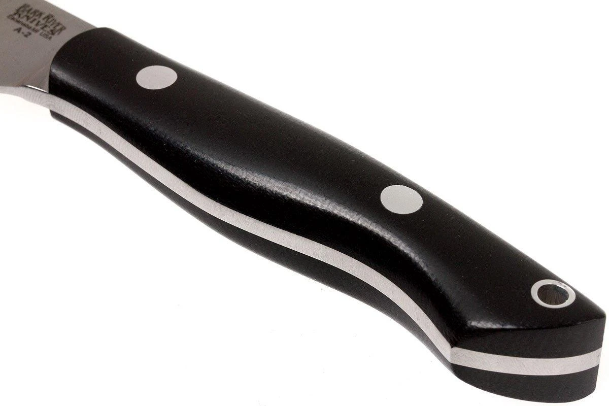 Bark River Kalahari Bushman A2, Black Canvas Micarta, Brown Sheath 6 Bark River Kalahari Bushman A2, Black Canvas Micarta, Brown Sheath – Image 4