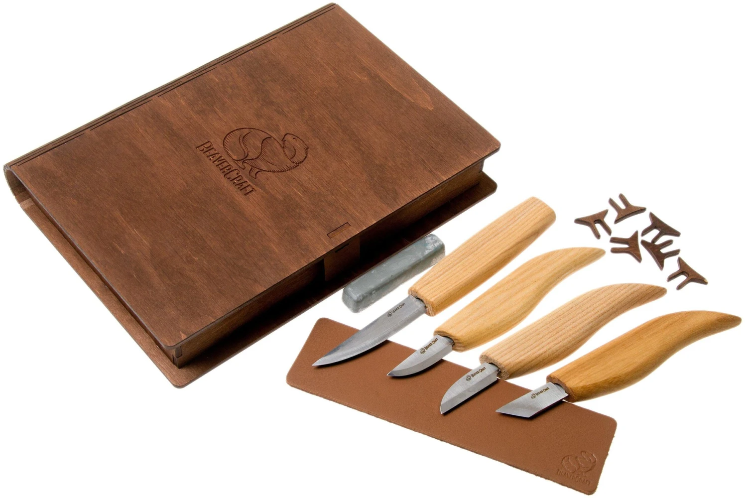 BeaverCraft Basic Set Of 4 Knives S07 Book Kit De Sculpture Sur Bois Avec Boîte De Rangement Livre En Bois 3 BeaverCraft Basic Set Of 4 Knives S07 Book Kit De Sculpture Sur Bois Avec Boîte De Rangement Livre En Bois
