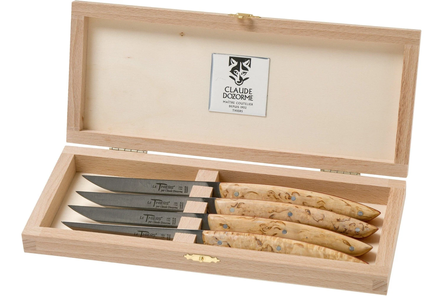 Claude Dozorme Le Thiers Coffret De Couteaux à Steak, 4 Pièces, Bouleau Rouge 8 Claude Dozorme Le Thiers Coffret De Couteaux à Steak, 4 Pièces, Bouleau Rouge – Image 6