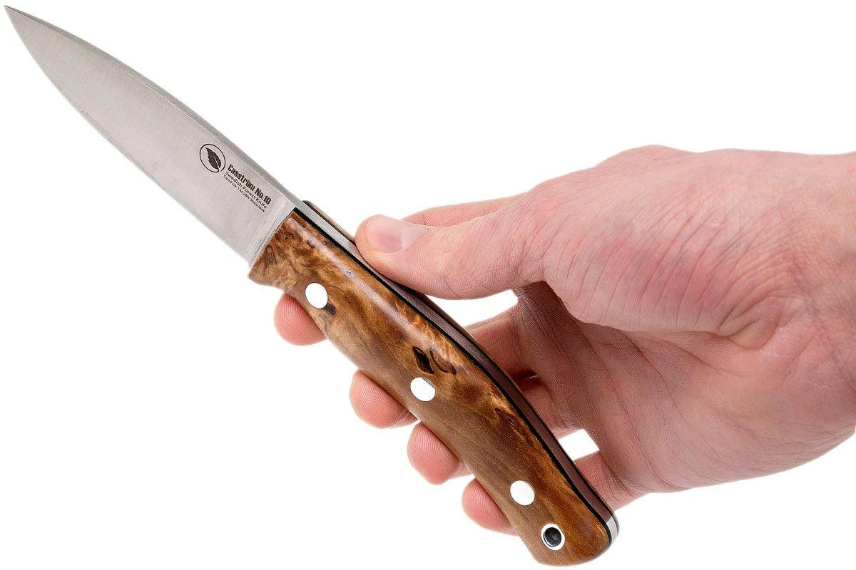 Casström No. 10 Swedish Forest Knife Curly Birch, 14C28N Flat Grind 13118 8 Casström No. 10 Swedish Forest Knife Curly Birch, 14C28N Flat Grind 13118 – Image 6