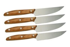 Due Cigni 1896 America DG2C1019OLSET4, Set De 4 Couteaux à Steak, Bois D'olivier -Victorinox Boutique DG2C1019OLSET4 02 duecigni