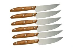 Due Cigni 1896 America DG2C1019OLSET6, Set De 6 Couteaux à Steak, Bois D'olivier -Victorinox Boutique DG2C1019OLSET6 02 duecigni