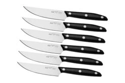 Due Cigni 1896 America DG2C1019SET6, Set De 6 Couteaux à Steak, Noir