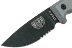 ESEE Model 3 Serrated, Grey Handle 3S Avec étui + Clip -Victorinox Boutique EE ESEE 3S 03 esee knives