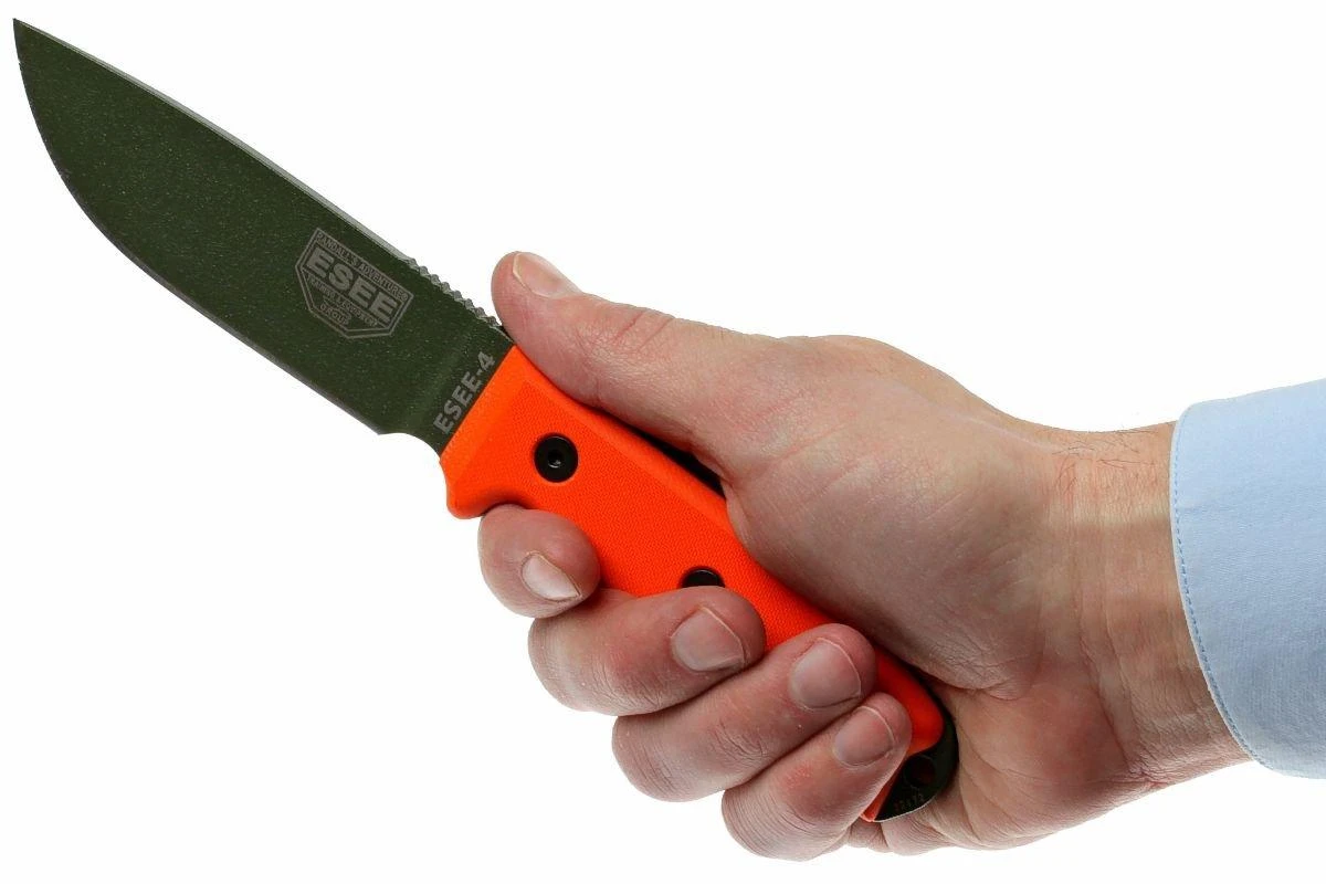 ESEE Model 4 OD Blade, Orange Handle 4P-KO-OD Couteau De Survie Sans étui 8 ESEE Model 4 OD Blade, Orange Handle 4P-KO-OD Couteau De Survie Sans étui – Image 6