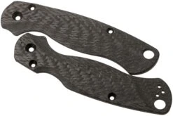 Flytanium Spyderco Paramilitary 2 Lotus Scales, Weave Fibre De Carbone