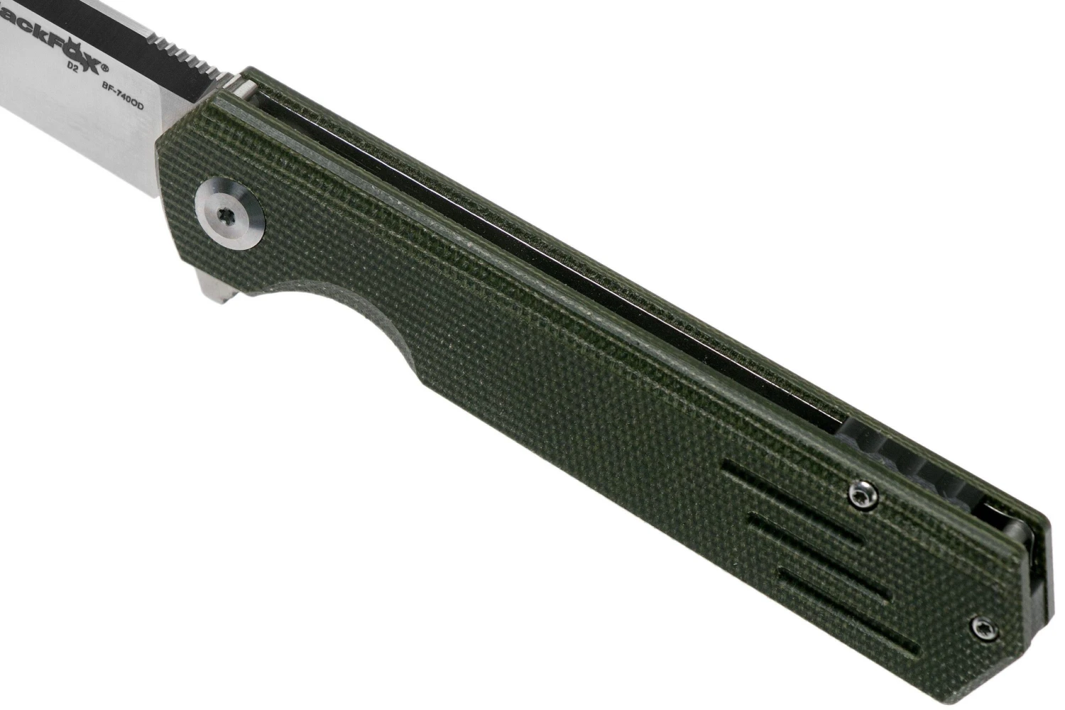 Fox Revolver Black Fox BF-740OD Green Canvas Micarta Couteau De Poche 9 Fox Revolver Black Fox BF-740OD Green Canvas Micarta Couteau De Poche – Image 7