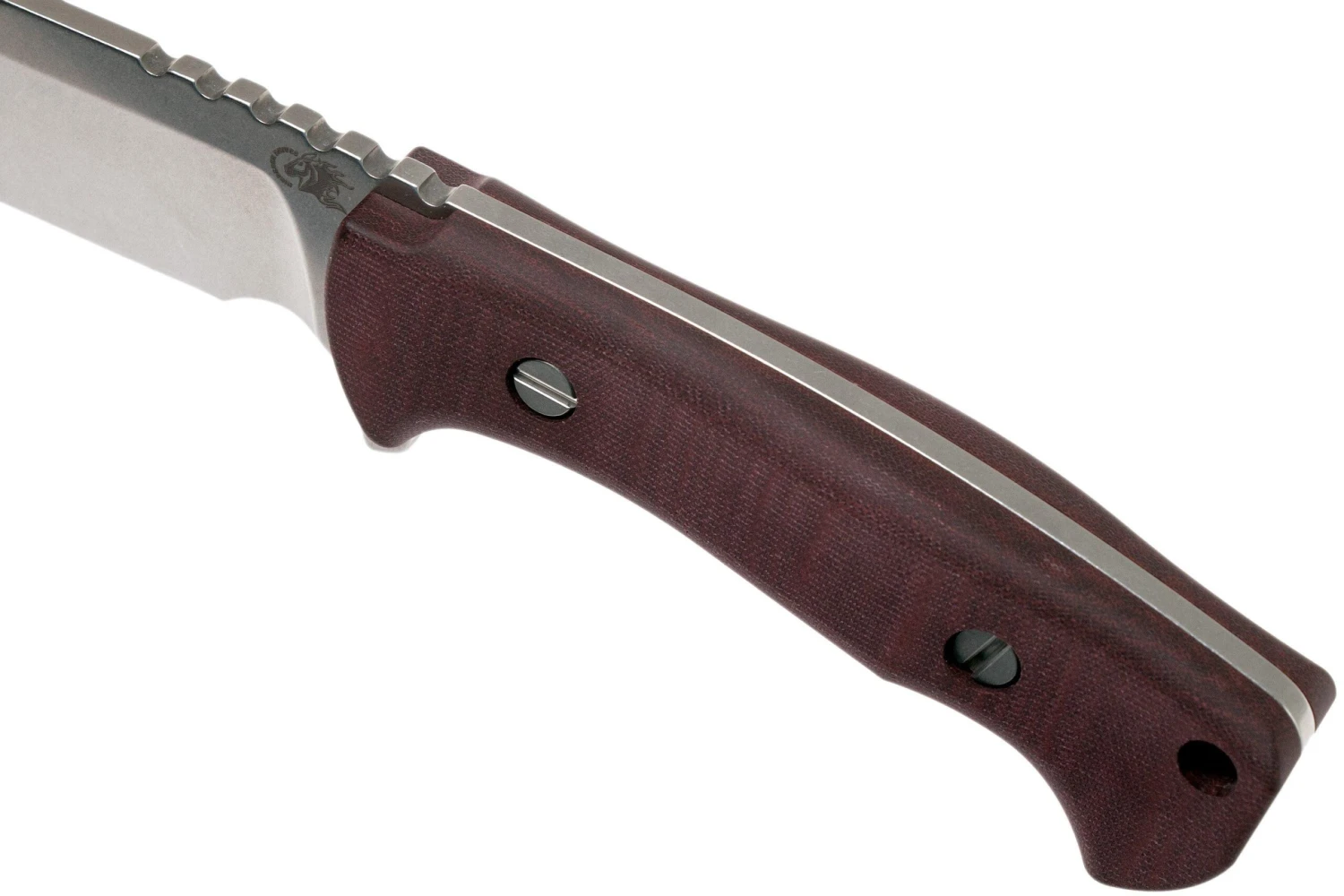 Rick Hinderer Ranch Bowie Burgundy Canvas Micarta, Stonewashed, Couteau Bowie 7 Rick Hinderer Ranch Bowie Burgundy Canvas Micarta, Stonewashed, Couteau Bowie – Image 5