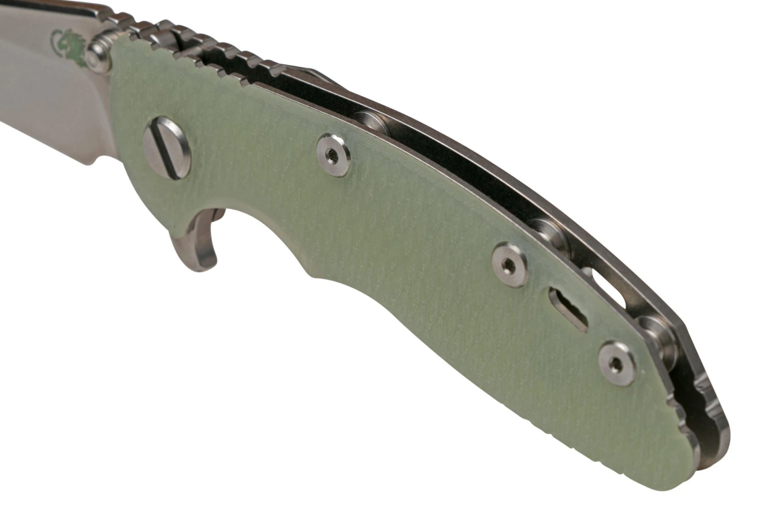 Rick Hinderer XM-18 3" Wharncliffe 20CV Stonewash, Translucent G10, Couteau De Poche 9 Rick Hinderer XM-18 3" Wharncliffe 20CV Stonewash, Translucent G10, Couteau De Poche – Image 7