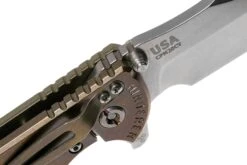 Rick Hinderer XM-24 4” Bowie, CPM 20CV, Stonewashed Bronze, OD Green G10 Couteau De Poche -Victorinox Boutique HRK XM24 BW SWB OD 06 rick hinderer knives