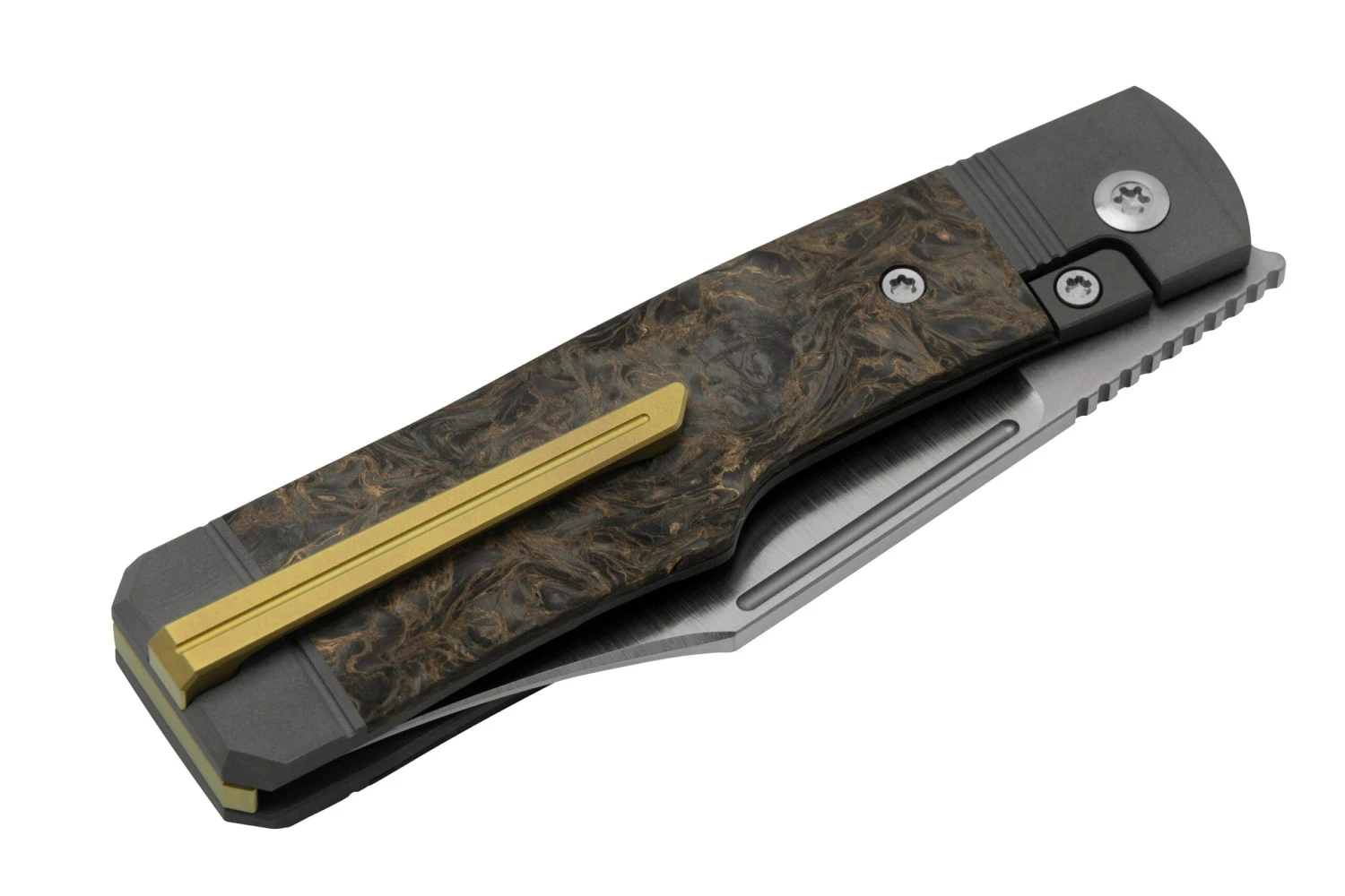 Jack Wolf Gunslinger Jack GUNS-01-FCDMG Fat Carbon Dark Matter Gold, Couteau De Poche 9 Jack Wolf Gunslinger Jack GUNS-01-FCDMG Fat Carbon Dark Matter Gold, Couteau De Poche – Image 7