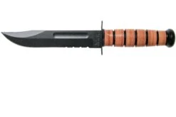 KA-BAR U.S. Army Knife 1219 Couteau à Lame Fixe Partiellement Dentelé, étui En Cuir