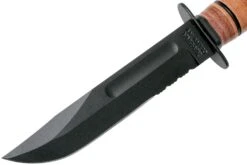 KA-BAR Short USMC 1252 Couteau à Lame Fixe Partiellement Dentelé, étui En Cuir -Victorinox Boutique KA1252 03 ka bar