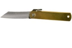 Higonokami Couteau De Poche 5 Cm HIGO75BRS, Acier Carbone SK, Laiton