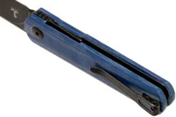 Kizer Feist V3499C2 Blackwashed 154CM, Denim Blue Micarta, Couteau De Poche, Justin Lundquist Design -Victorinox Boutique KZV3499C2 05 kizer