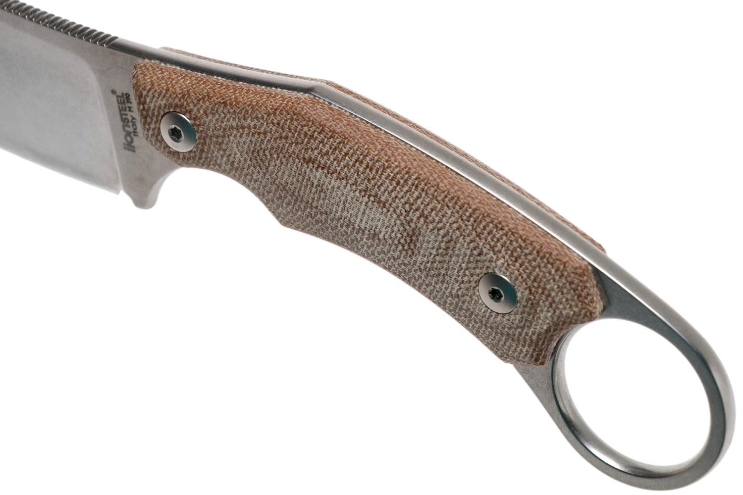 LionSteel H1 Skinner CVN Natural Canvas Micarta Couteau Fixe, Tommaso Rumici Design 7 LionSteel H1 Skinner CVN Natural Canvas Micarta Couteau Fixe, Tommaso Rumici Design – Image 5