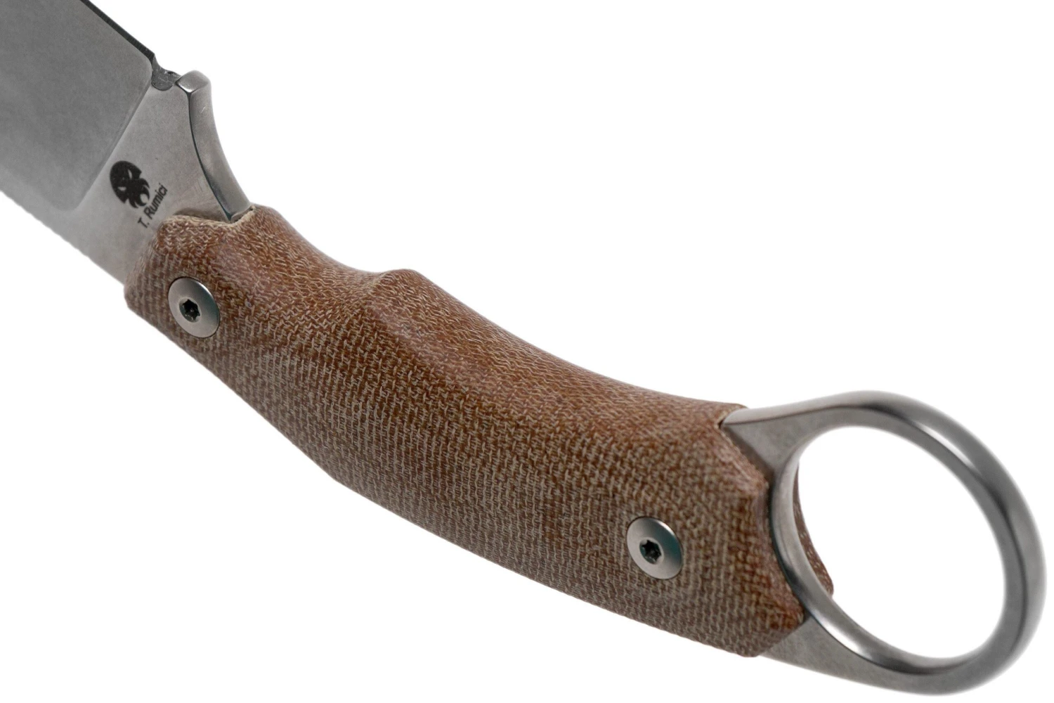 LionSteel H2 Drop Point CVN Natural Canvas Micarta Couteau Fixe, Tommaso Rumici Design 6 LionSteel H2 Drop Point CVN Natural Canvas Micarta Couteau Fixe, Tommaso Rumici Design – Image 4