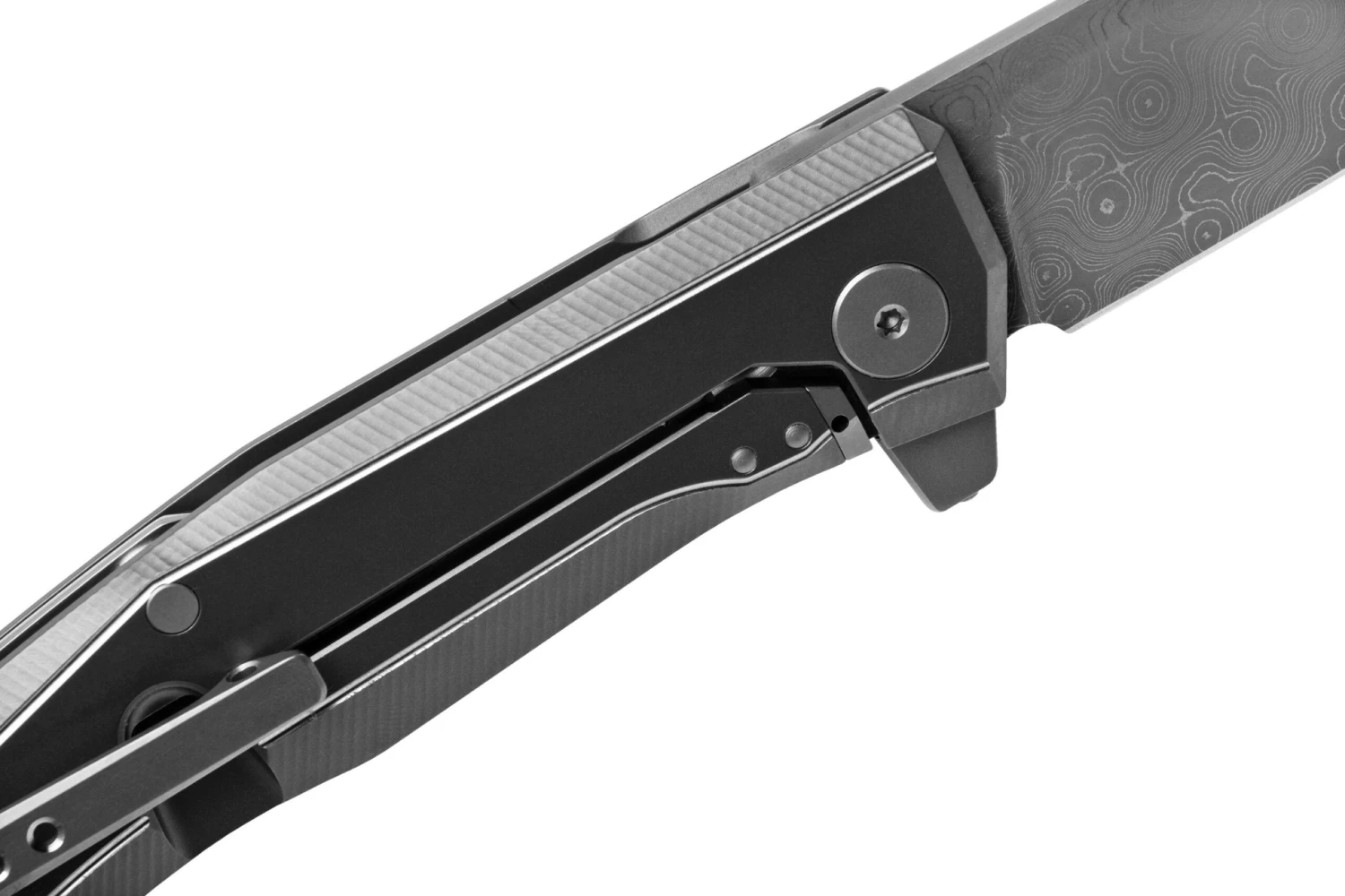 LionSteel Myto Damascus, Grey Titanium MT01D-GY Couteau De Poche, Molletta Design 8 LionSteel Myto Damascus, Grey Titanium MT01D-GY Couteau De Poche, Molletta Design – Image 6