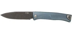 LionSteel Thrill TL-D-BL Damascus, Blue Titanium Integral Slipjoint Couteau De Poche