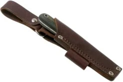 LT Wright Bushbaby HC, 1075, Matte Black Micarta, Leather Sheath, Couteau De Bushcraft -Victorinox Boutique LT BUBA BM LS 06 lt wright