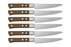 Maserin TEGI 2500TG01-M Set De 6 Couteaux à Steak Avec Sac Enroulable, Marron -Victorinox Boutique ME2500TG01 M 02 maserin