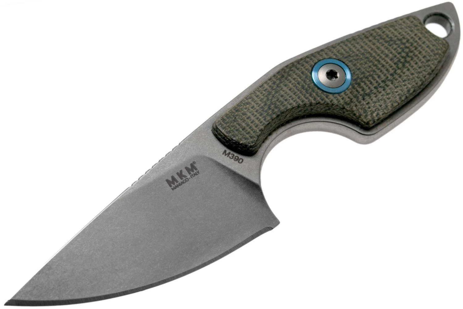 MKM Mikro 1 Drop, Stonewashed Green Canvas Micarta Couteau De Cou, Jesper Voxnaes Design 5 MKM Mikro 1 Drop, Stonewashed Green Canvas Micarta Couteau De Cou, Jesper Voxnaes Design – Image 3