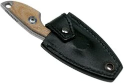 MKM Mikro 2 Wharncliffe, Stonewashed Natural Canvas Micarta Couteau De Cou, Jesper Voxnaes Design -Victorinox Boutique MMK MR02 NC 06 mkm knives