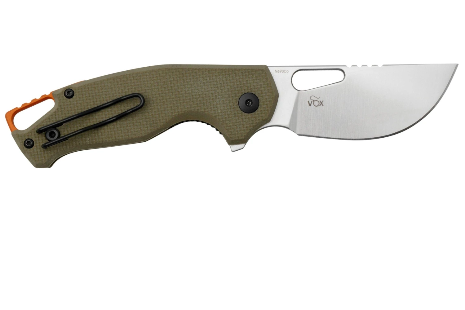 MKM Vincent VCN-GGS Satin N690CO, OD Green G10, Orange Aluminum, Couteau De Poche, Jesper Voxnaes Design 4 MKM Vincent VCN-GGS Satin N690CO, OD Green G10, Orange Aluminum, Couteau De Poche, Jesper Voxnaes Design – Image 2