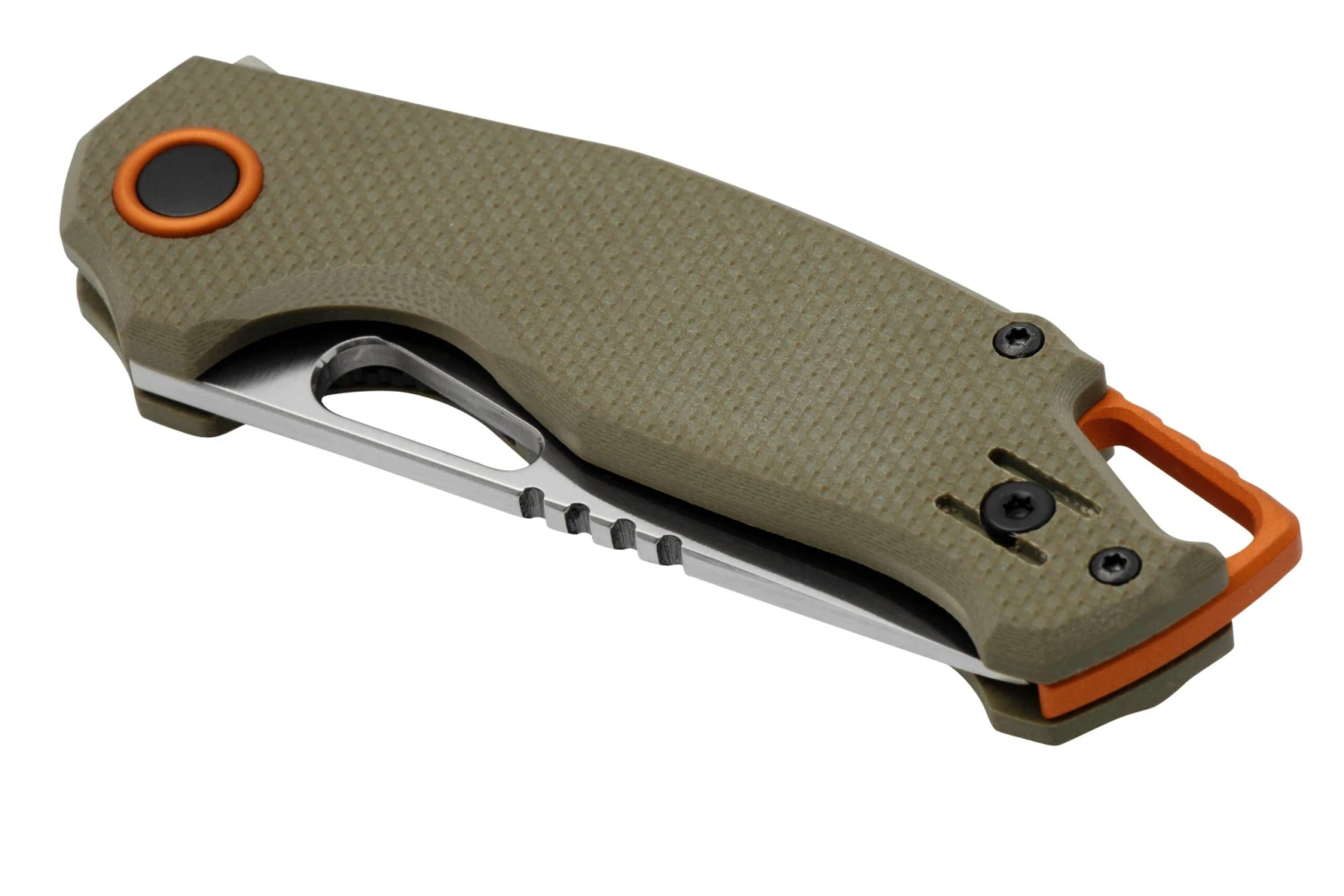 MKM Vincent VCN-GGS Satin N690CO, OD Green G10, Orange Aluminum, Couteau De Poche, Jesper Voxnaes Design 8 MKM Vincent VCN-GGS Satin N690CO, OD Green G10, Orange Aluminum, Couteau De Poche, Jesper Voxnaes Design – Image 6