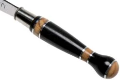 Nontron No. 25 Nickel Silver Turning Ferrule, Marquetry Ebony Olivewood, Ball Shape NN25BOEBOL Couteau De Poche -Victorinox Boutique NN25BOEBOL 06 nontron