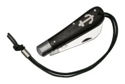 Otter Anchor Knife 172 LB Large Carbon, Smoked Oak, Stainless Anchor, Leather Strap, Couteau De Poche -Victorinox Boutique OR172LB 04 otter