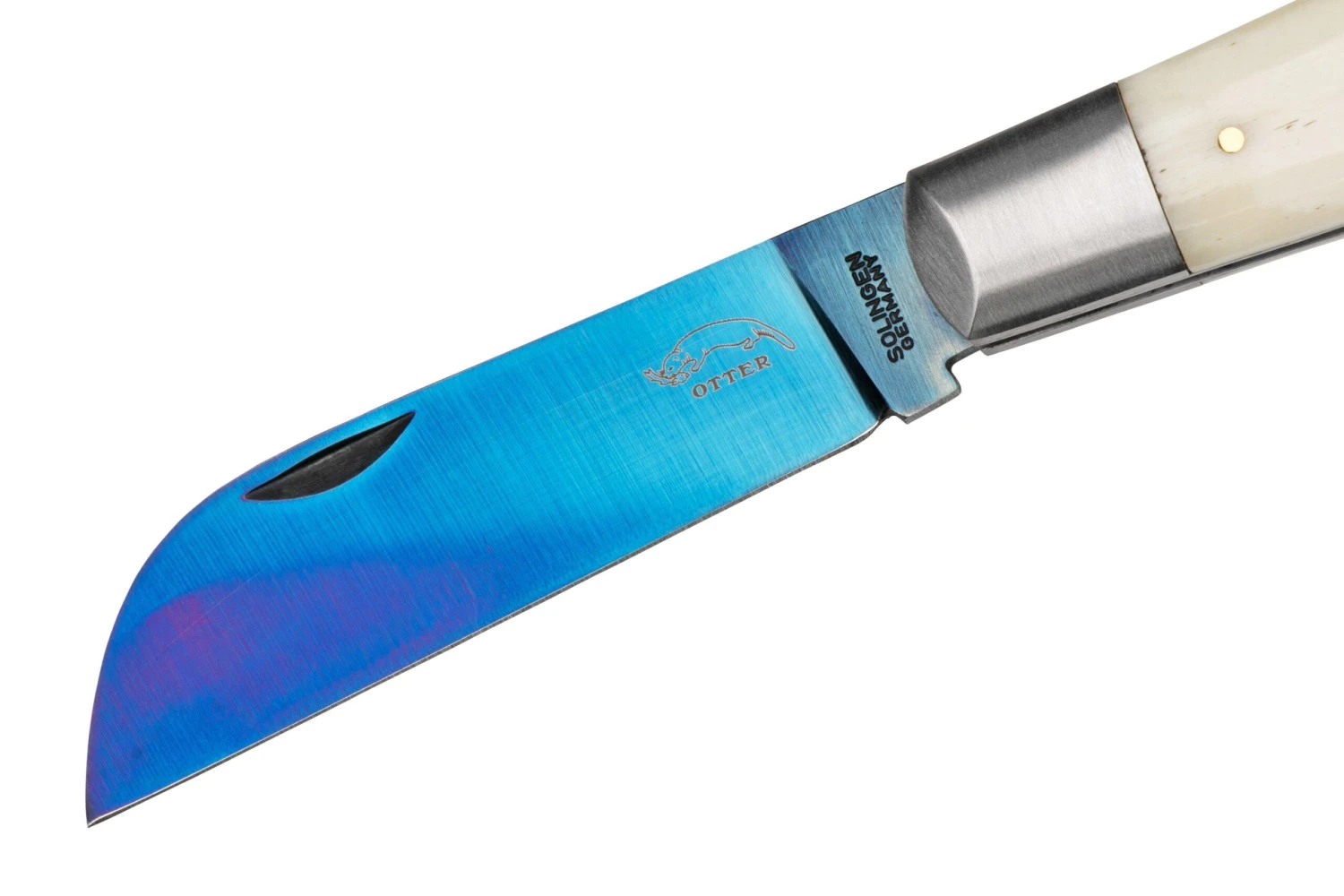 Otter Anchor Knife 173 KN M.L Large Blue Carbon, Bone, Brass Anchor, Couteau De Poche 5 Otter Anchor Knife 173 KN M.L Large Blue Carbon, Bone, Brass Anchor, Couteau De Poche – Image 3