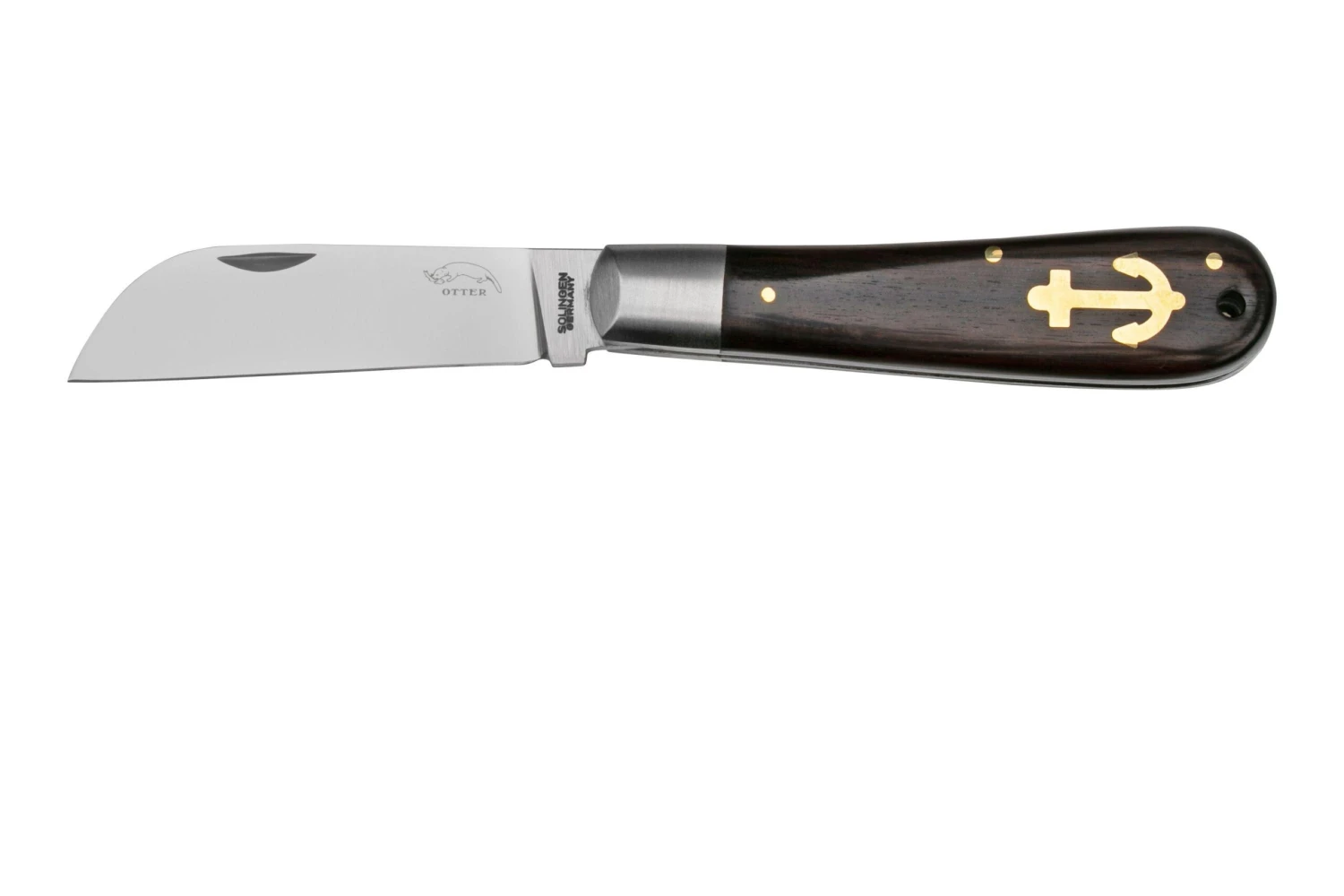 Otter Anchor Knife 173 M.L. Large Carbon, Grenadilla, Brass Anchor, Couteau De Poche 3 Otter Anchor Knife 173 M.L. Large Carbon, Grenadilla, Brass Anchor, Couteau De Poche