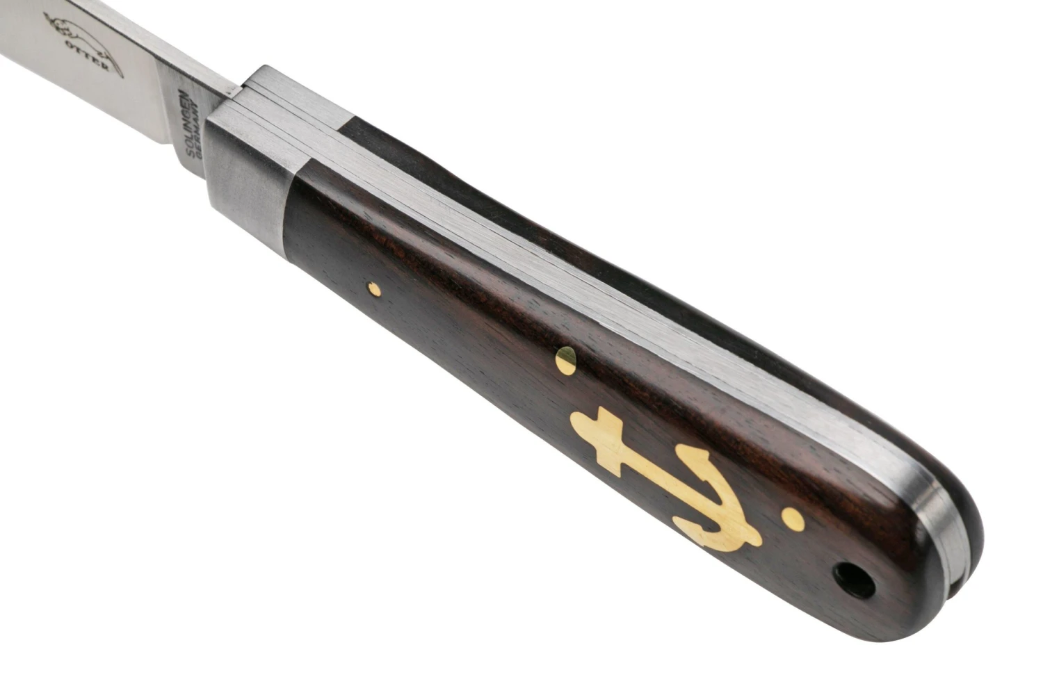 Otter Anchor Knife 174 M.L. Small Carbon, Grenadilla, Brass Anchor, Couteau De Poche 9 Otter Anchor Knife 174 M.L. Small Carbon, Grenadilla, Brass Anchor, Couteau De Poche – Image 7