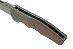 Reate Mini Crossroads M390, Brown Micarta MCR-BRM Couteau De Poche, Kirby Lambert Design -Victorinox Boutique RT MCR BRM 06 reate