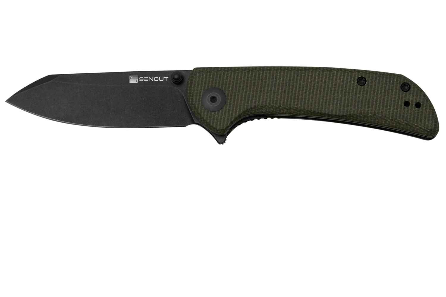 SENCUT Fritch S22014-1 Green Canvas Micarta Black Stonewashed, Couteau De Poche 3 SENCUT Fritch S22014-1 Green Canvas Micarta Black Stonewashed, Couteau De Poche