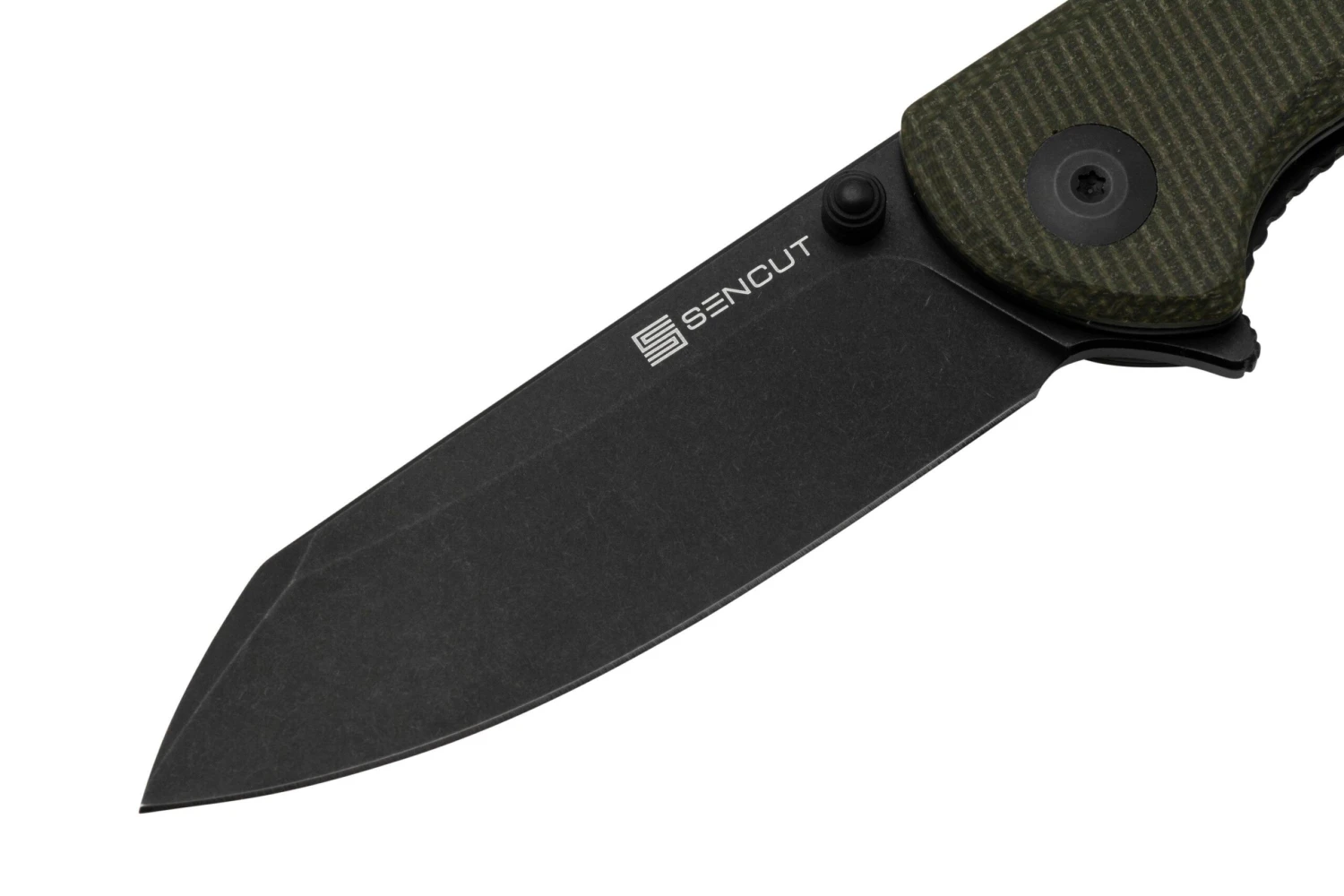 SENCUT Fritch S22014-1 Green Canvas Micarta Black Stonewashed, Couteau De Poche 5 SENCUT Fritch S22014-1 Green Canvas Micarta Black Stonewashed, Couteau De Poche – Image 3